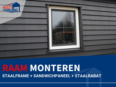 Raam monteren in sandwichpaneel + staalrabat